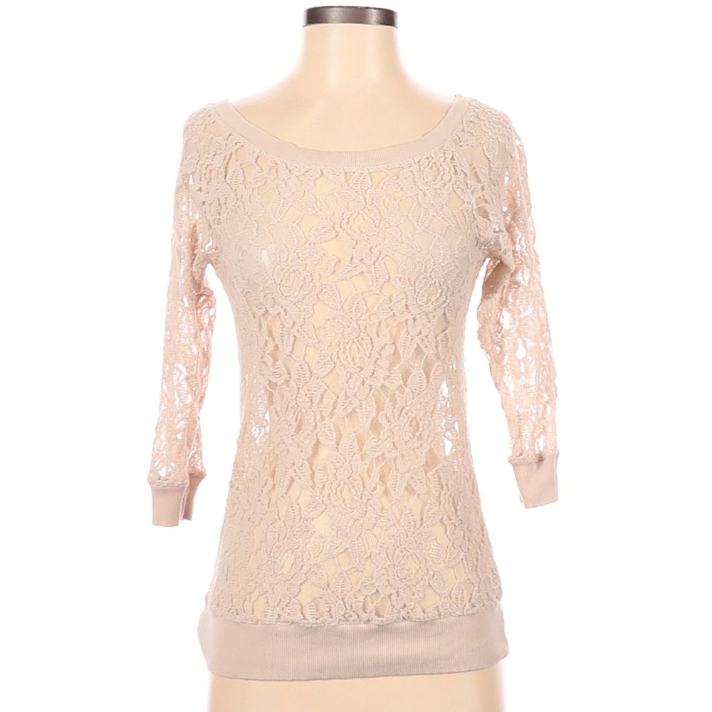 Express Beige Lace Top